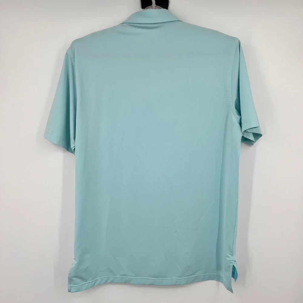 Peter Millar Summer Comfort Polo Shirt Mens Large Blue Striped Golf Performance